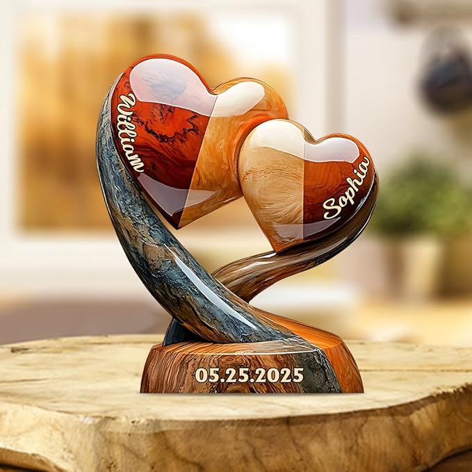 Personalisierte Herz-Tafel für Paare