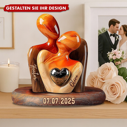 Personalisierte Paarfigur mit Herz
