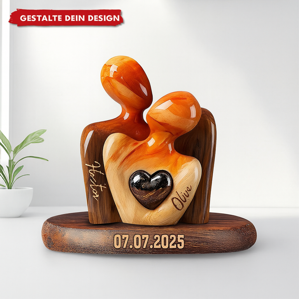 Personalisierte Paarfigur mit Herz