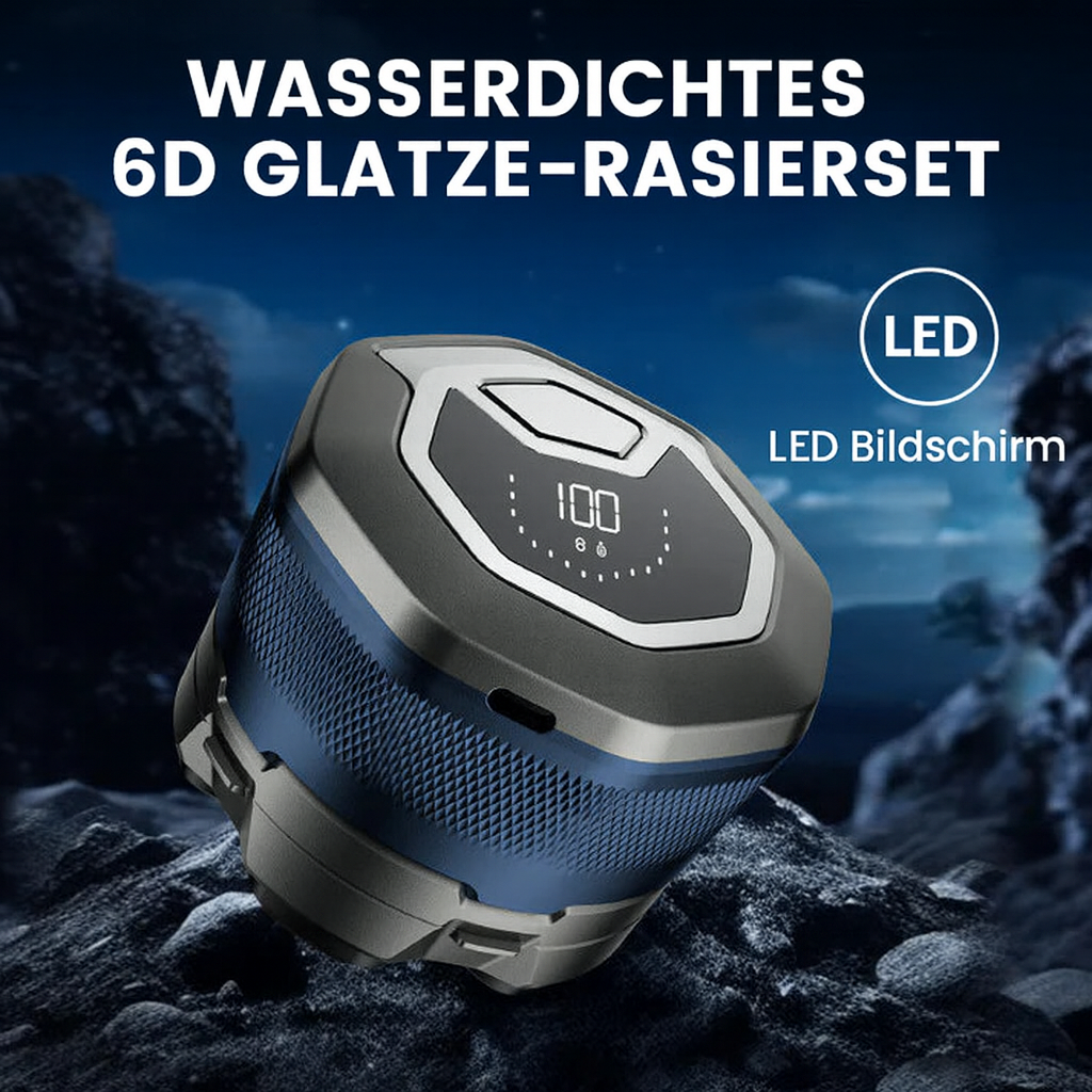 6D Wasserdichtes Kopf-Rasiererset für Männer mit Glatze