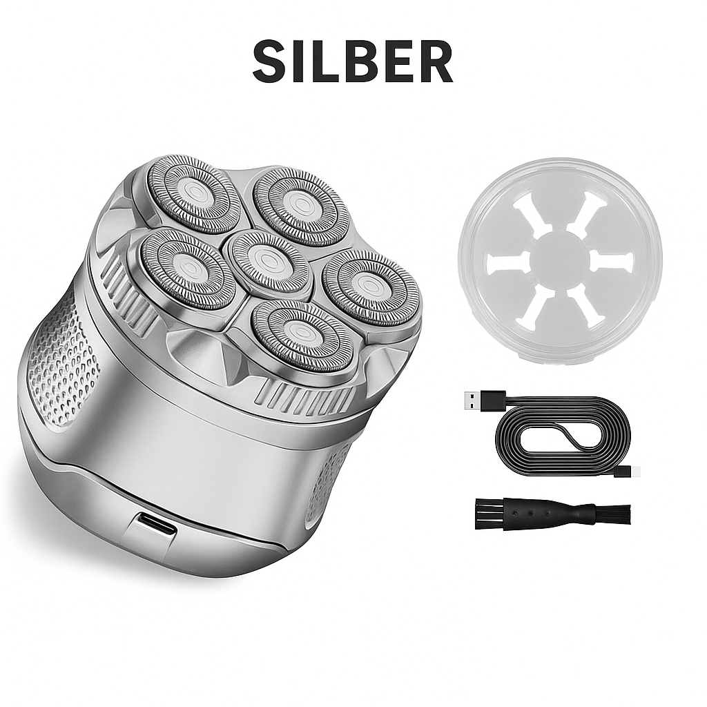 6D Wasserdichtes Kopf-Rasiererset für Männer mit Glatze