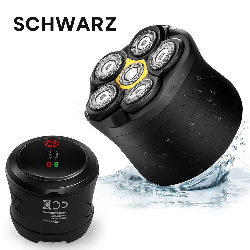 6D Wasserdichtes Kopf-Rasiererset für Männer mit Glatze