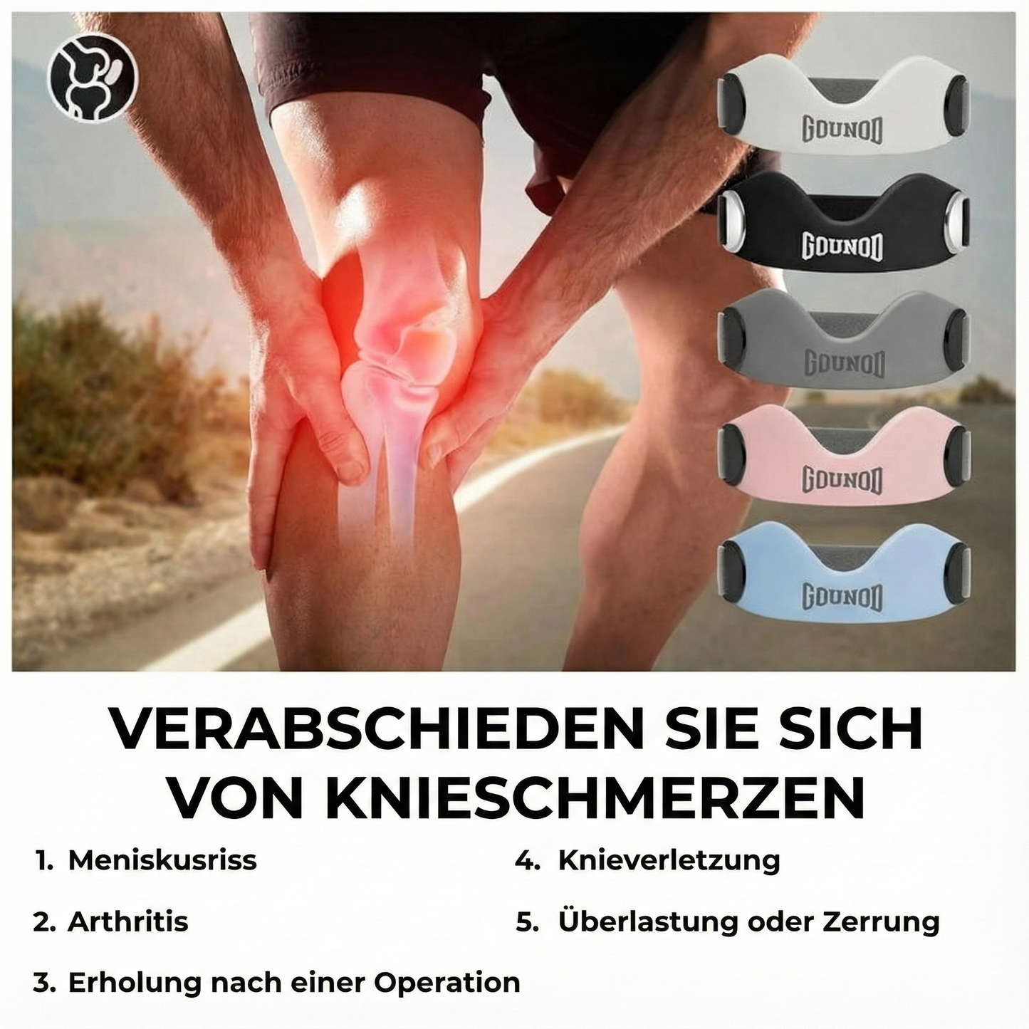 Patella-Stützband gegen Knieschmerzen (2er-Set)