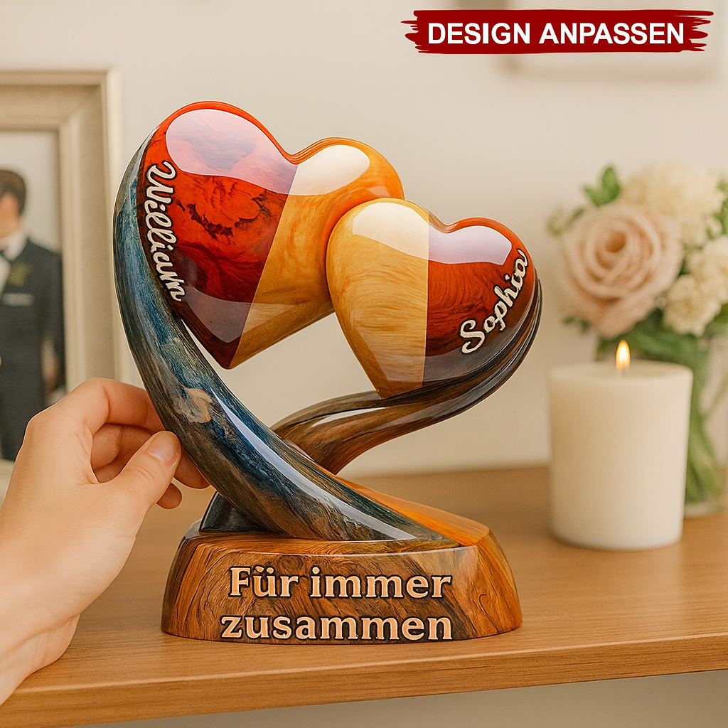 Personalisierte Herz-Tafel für Paare