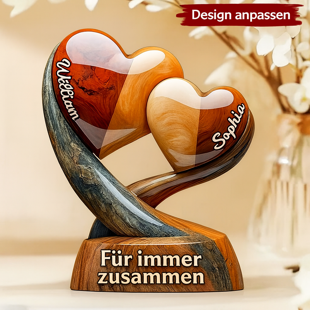 Personalisierte Herz-Tafel für Paare