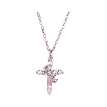 Halskette mit Kreuz- und Kronenanhänger