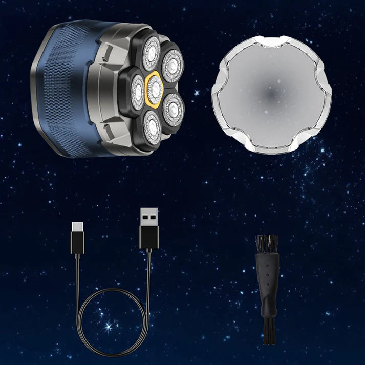 6D Wasserdichtes Kopf-Rasiererset für Männer mit Glatze